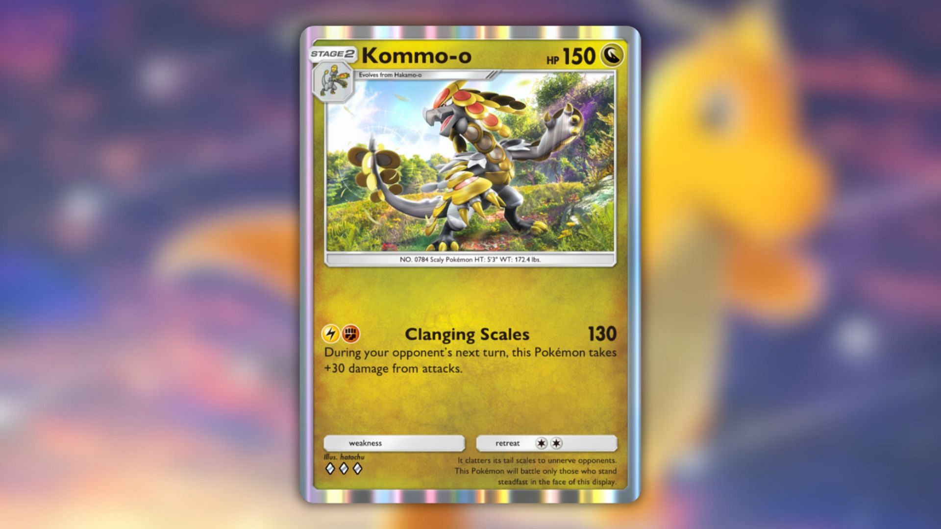 Kommo-o's card in the game (Image via The Pokemon Company)